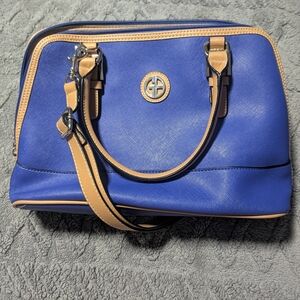 Giani Bernini Royal Blue and Tan Satchel
